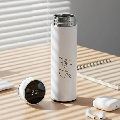 Personalised 500ml LED Temperature Stainless Steel Bottle with Name