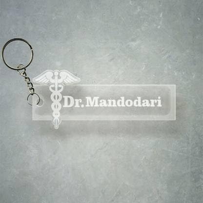 Personalized Doctor Name Keychain with Medical Symbol