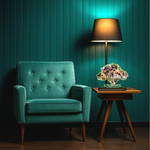 Personalized LED Acrylic Tree Photo Frame with Wooden Base