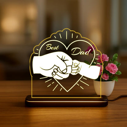 LED Night Light for Dad with Baby Fist Bump Design