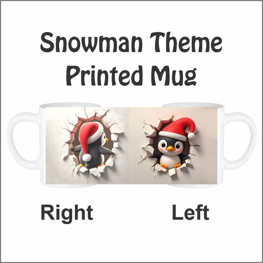 Christmas Penguin 3D Ceramic Mug – Double-Sided Festive Cup