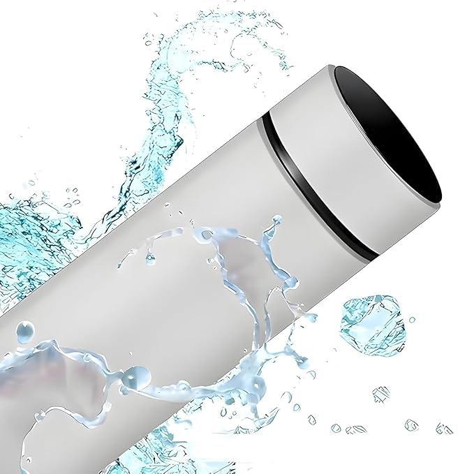 Customized LED Temperature Steel Bottle (White) with Photo Print