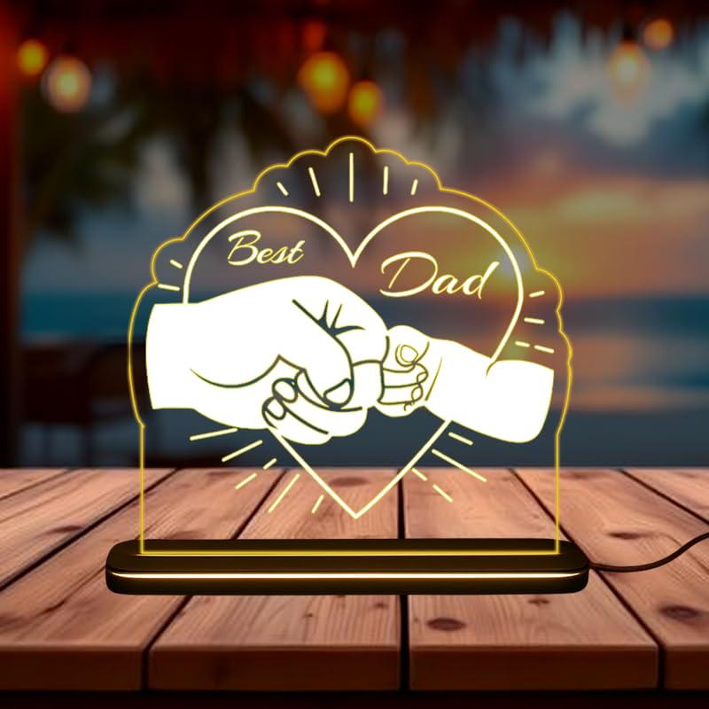 LED Night Light for Dad with Baby Fist Bump Design