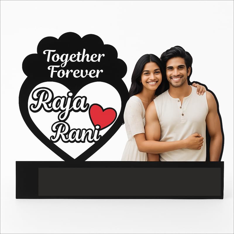 Personalized MDF Couple Table Standee with Photo & Names