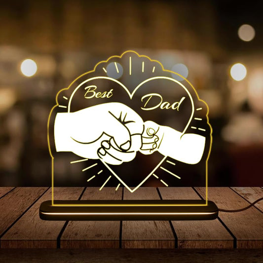 LED Night Light for Dad with Baby Fist Bump Design