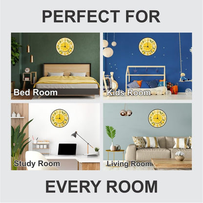 3D Wooden Lemon Wall Clock – 12 Inch Kitchen Décor