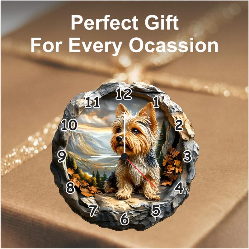 3D Wooden Dog Wall Clock – 12 Inch Animal Theme Décor