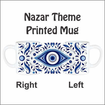 Blue Floral Mandala Ceramic Coffee Mug – 325ml White Cup