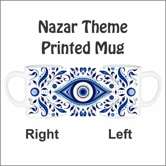 Blue Floral Mandala Ceramic Coffee Mug – 325ml White Cup