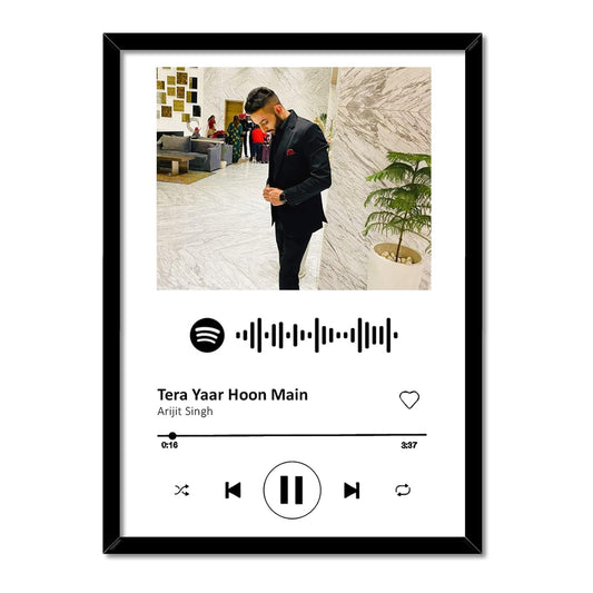 Personalized Spotify Song Frame with Photo & Scannable Code -  (6x8 inch)