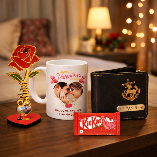 4 in 1 Customized Romantic Gift Combo with Photo & Name