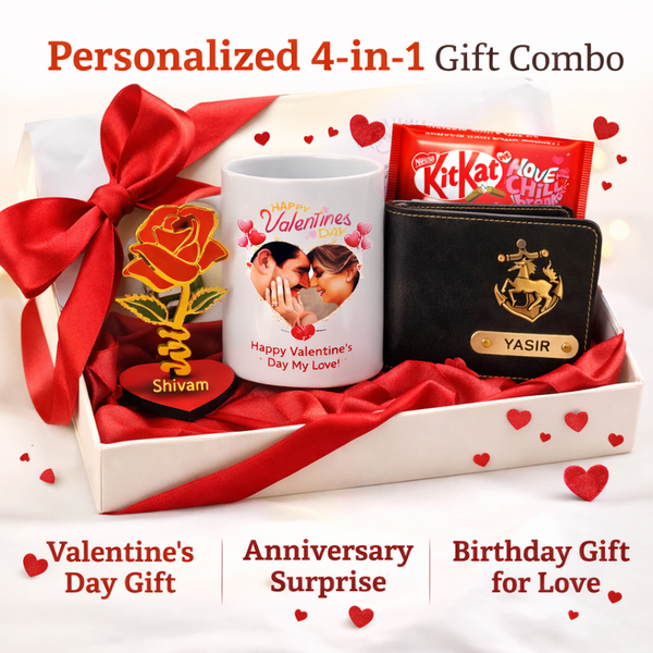 4 in 1 Customized Romantic Gift Combo with Photo & Name