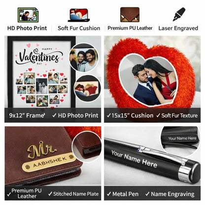 6 in 1 Personalized Valentine Gift Combo with Photo & Name