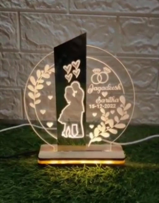 Customized Couple LED Acrylic Frame with Names & Date