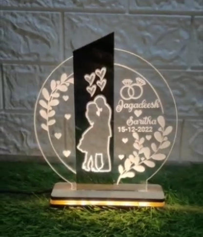 Customized Couple LED Acrylic Frame with Names & Date