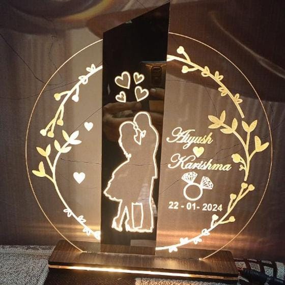 Customized Couple LED Acrylic Frame with Names & Date