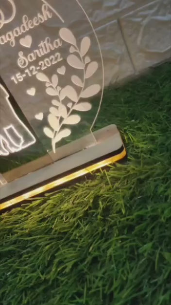 Customized Couple LED Acrylic Frame with Names & Date